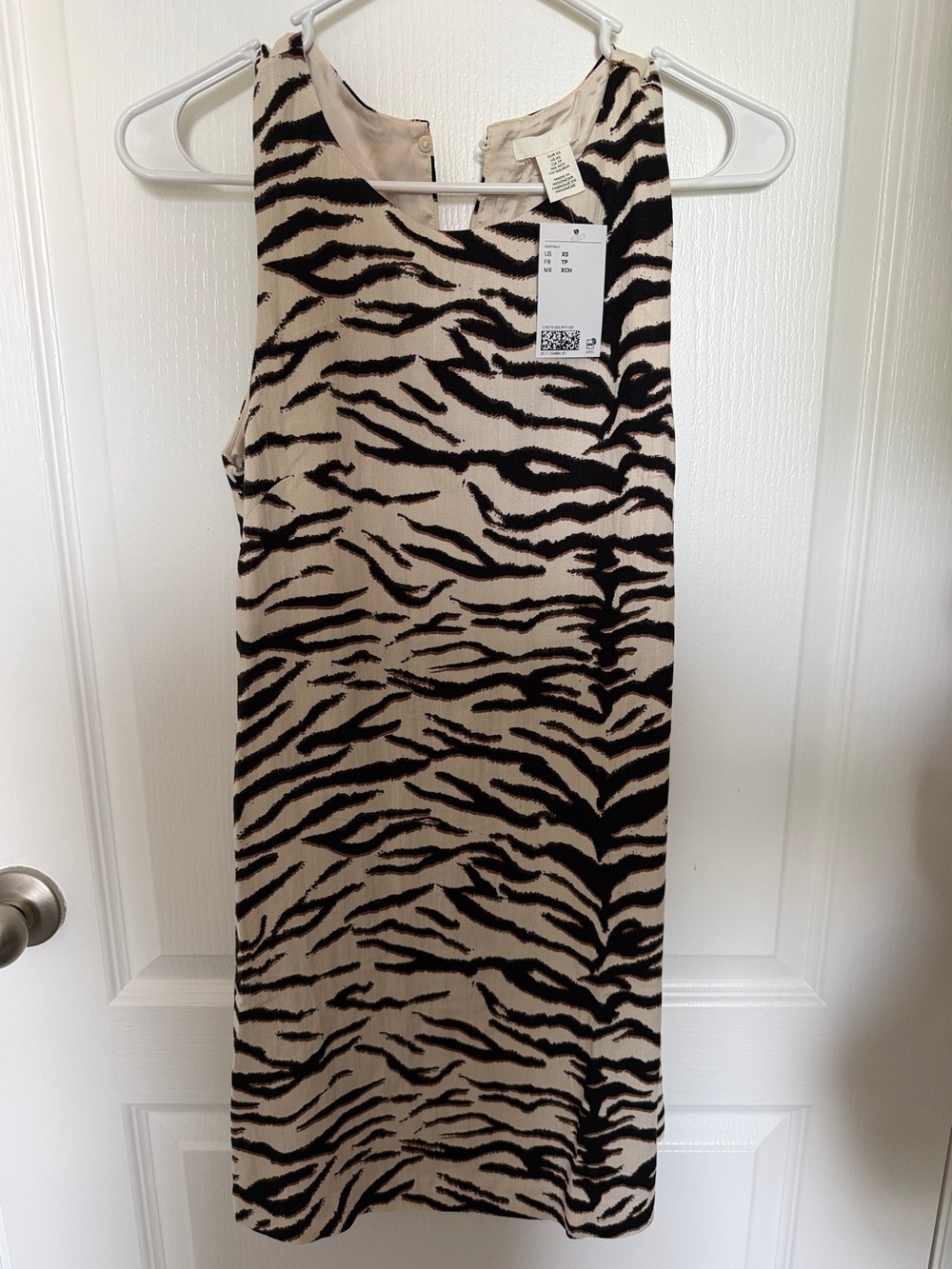 H&M Zebra Print Shift Dress - Beige and Black
